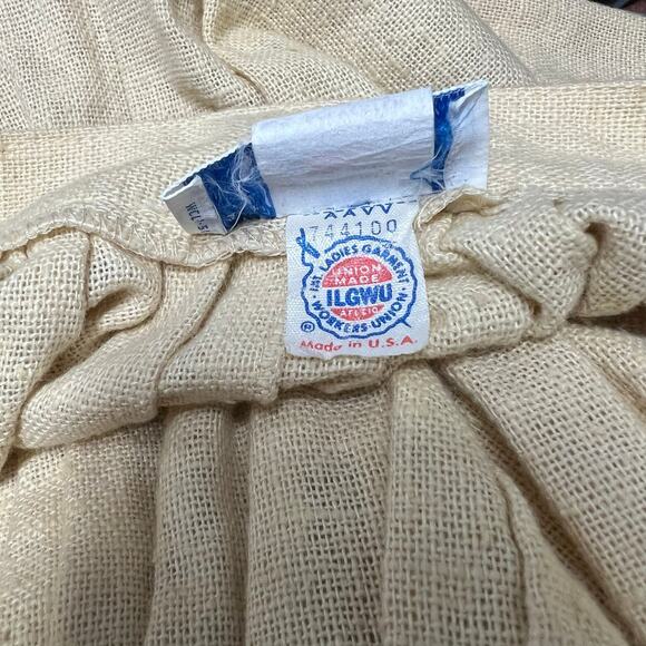 Vintage Sears Women's Pleated Skirt Beige ILGWU Union Made 1980s - Picture 6 of 6